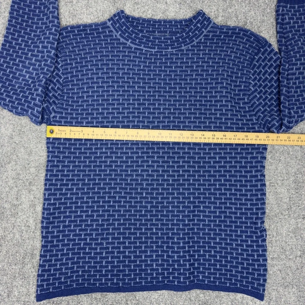 McConnell Sweater Mens L Blue Irish Merino Wool Brick Made in Ireland Grandpa‎